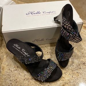 fancy slip on sandals size 6 . made in spain